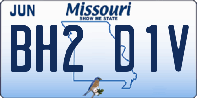 MO license plate BH2D1V