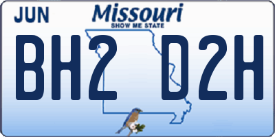 MO license plate BH2D2H