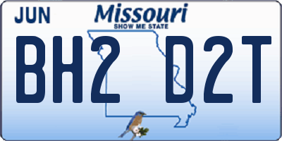 MO license plate BH2D2T