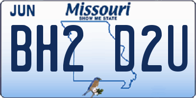 MO license plate BH2D2U