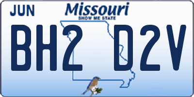 MO license plate BH2D2V