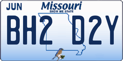 MO license plate BH2D2Y
