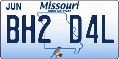 MO license plate BH2D4L