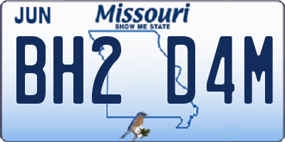 MO license plate BH2D4M
