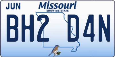 MO license plate BH2D4N