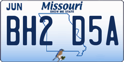 MO license plate BH2D5A