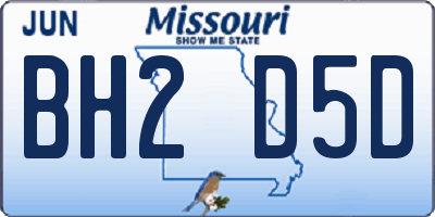 MO license plate BH2D5D