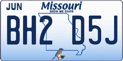 MO license plate BH2D5J