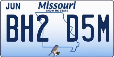 MO license plate BH2D5M