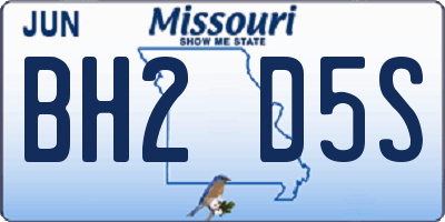 MO license plate BH2D5S