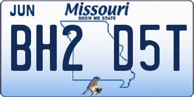 MO license plate BH2D5T