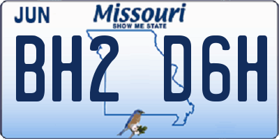 MO license plate BH2D6H