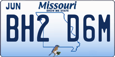 MO license plate BH2D6M