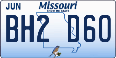 MO license plate BH2D6O