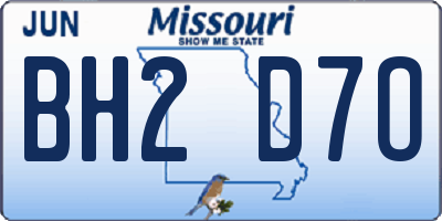 MO license plate BH2D7O