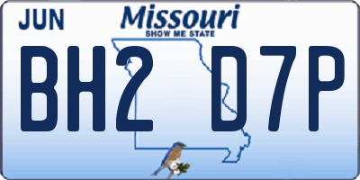 MO license plate BH2D7P