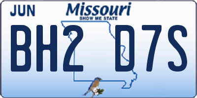 MO license plate BH2D7S