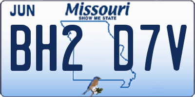 MO license plate BH2D7V