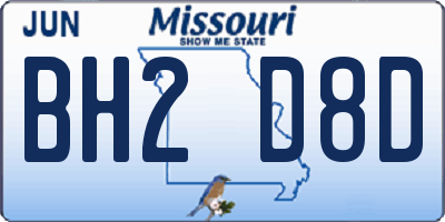 MO license plate BH2D8D