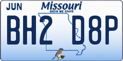 MO license plate BH2D8P