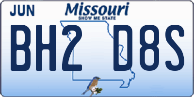 MO license plate BH2D8S