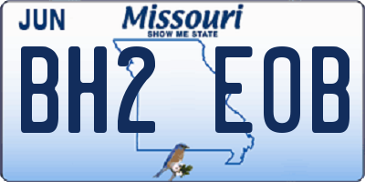 MO license plate BH2E0B