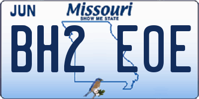 MO license plate BH2E0E