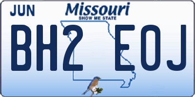 MO license plate BH2E0J