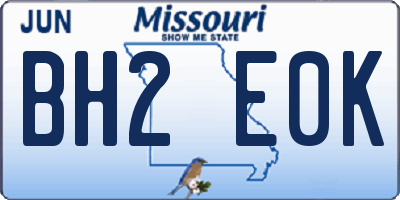 MO license plate BH2E0K