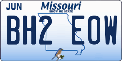 MO license plate BH2E0W
