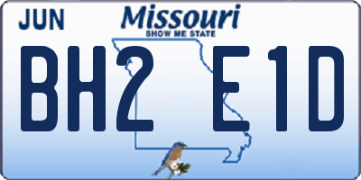 MO license plate BH2E1D