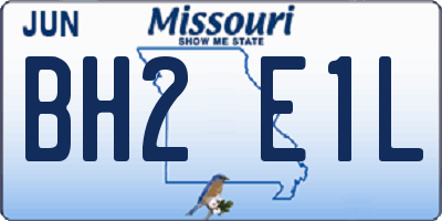 MO license plate BH2E1L