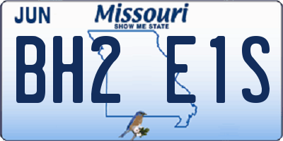 MO license plate BH2E1S