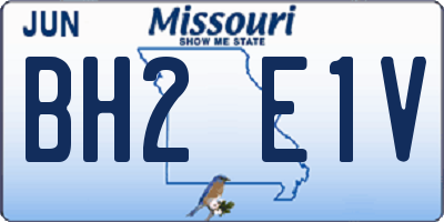 MO license plate BH2E1V