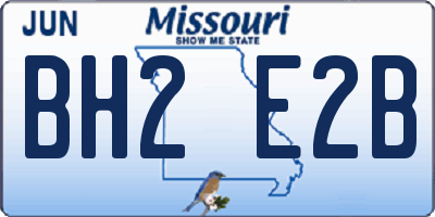 MO license plate BH2E2B