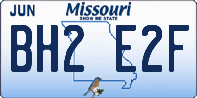 MO license plate BH2E2F