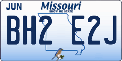 MO license plate BH2E2J