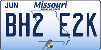 MO license plate BH2E2K