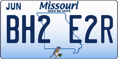 MO license plate BH2E2R
