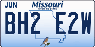 MO license plate BH2E2W