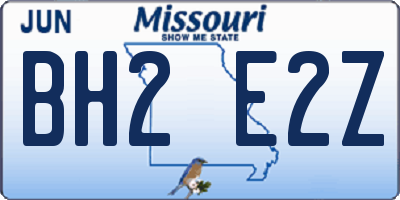 MO license plate BH2E2Z