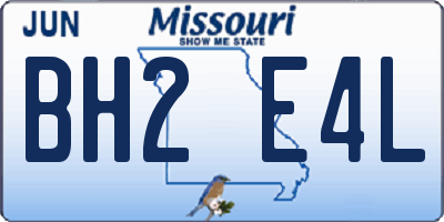 MO license plate BH2E4L