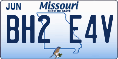 MO license plate BH2E4V