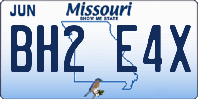 MO license plate BH2E4X