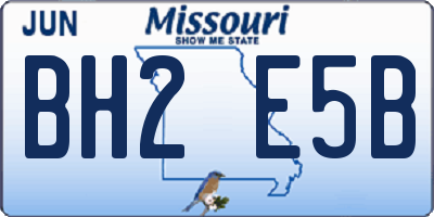MO license plate BH2E5B
