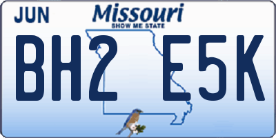 MO license plate BH2E5K