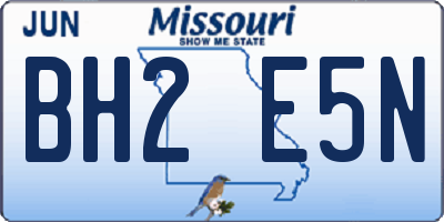 MO license plate BH2E5N