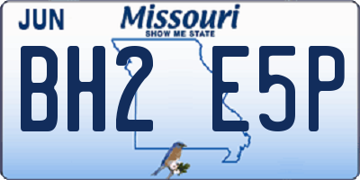 MO license plate BH2E5P