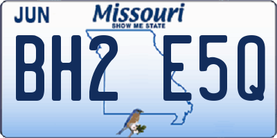 MO license plate BH2E5Q