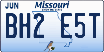 MO license plate BH2E5T